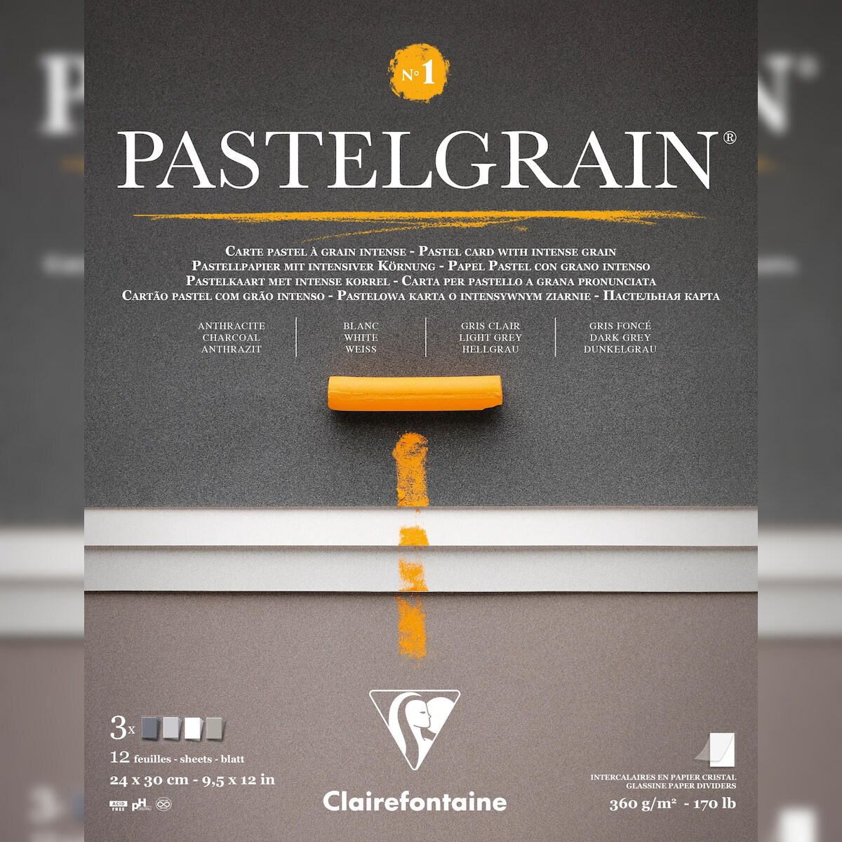 Clairefontaine Block PastelGrain n°1 24x30 cm 12 Blatt, 360g - 976058C Image