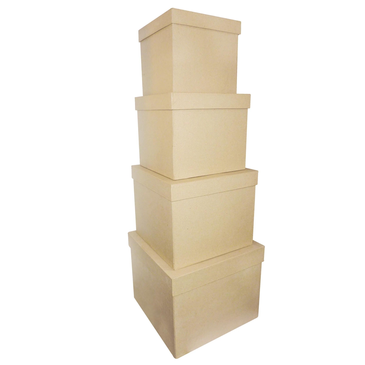 Décopatch Braunes Pappmaché, Sortierung mit 4 viereckigen Schachteln 16x14/25x20cm - Kartonbraun BTS910C Image