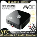 Ricevitore audio NFC Bluetooth 5.3 Adattatore wireless per musica HIFI stereo AUX R/L RCA da 3,5 mm con microfono USB U-Disk Riproduzione telecomando