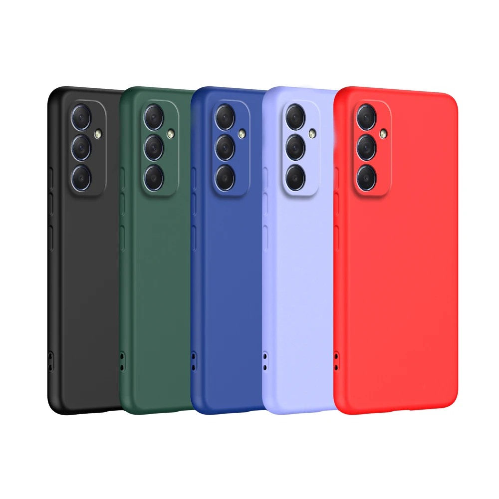 Custodia per telefono in silicone solido originale per Samsung Galaxy A55 A35 A25 A15 A05 A05S A04 A04S A04E A14 A24 A34 A54 5G Custodie Cover