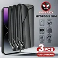 3 pezzi protezione schermo idrogel anti-spia per iPhone 16 15 14 13 12 11 Pro Max 12 13 Mini X XR XS Max 7 8 copertura completa HD privacy