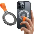 Supporto per telefono ad anello magnetico MagSafe con cavalletto rotante con cavo in silicone per supporto da tavolo con fibbia in lega serie Iphone15 14 13 12