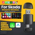 Adattatore Wireless Android Auto Adattatore CarPlay USB Type-C 2 in 1 per Skoda Yeti Fabia Octavia Rapid Superb Karoq Kodiaq Scala