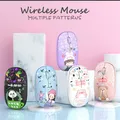 Mouse wireless 2.4Ghz rosa modello simpatico cartone animato Mause Bluetooth 5.0 pulsante muto mouse ottico Mini USB per PC portatile regalo per ragazza