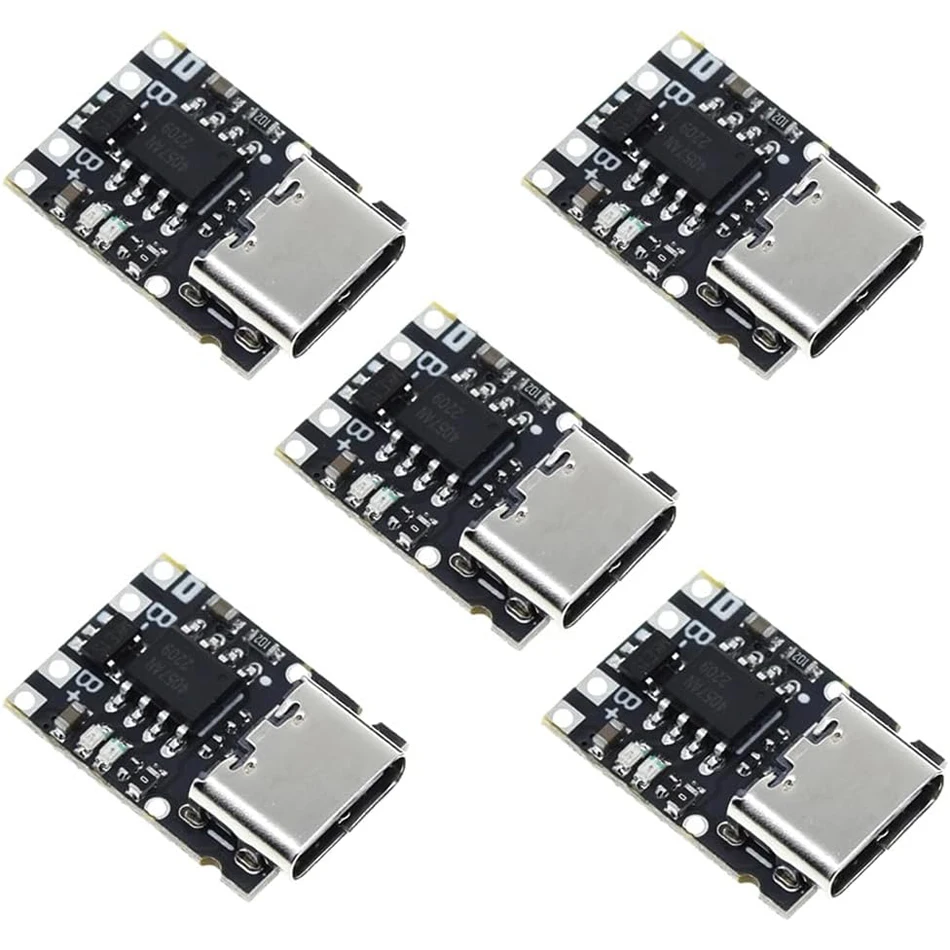 5/10 pz TP4057 1A 3.7 V Scheda di ricarica e scarica della batteria al litio con protezione Tipo-C USB C Scheda di ricarica della batteria agli ioni di litio