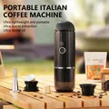 ICafilas ME2218 Mini macchina da caffè a capsule italiana 2 in 1 Riscaldamento e molatura completamente automatica Tour sportivo all'aria aperta portatile