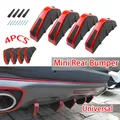 4 pz Universale In Fibra di Carbonio Auto Modificato Paraurti Posteriore Diffusore Spoiler Nero Rosso ABS Paraurti Posteriore Lip Diffusore Anti-collisione