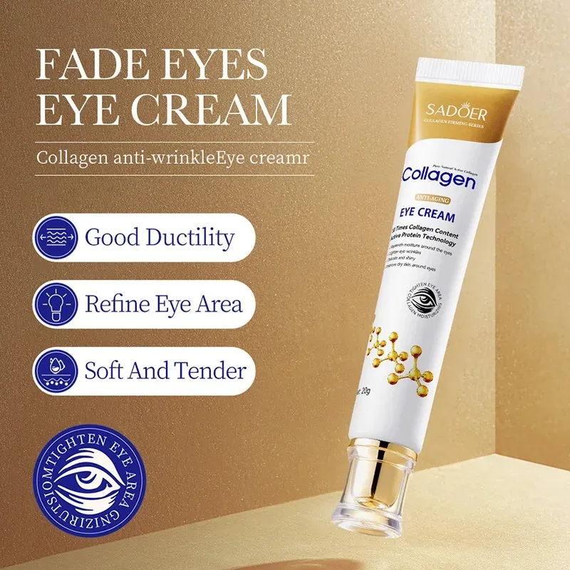 SADOER Crema per gli occhi al collagene Crema per gli occhi al retinolo Anti occhiaie Borsa per gli occhi Rassodante Idratante per la pelle Cura della pelle Cura della pelle per la cura degli occhi