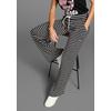 Jerseyhose KANGAROOS, Damen, Gr. 38, N-Gr, schwarz-weiß (schwarz, sanftes weiß), Jersey, Obermaterial: 95% Viskose, 5% Elasthan, gestreift, casual, figurumspielend extralang, Hosen, gestreift mit weitem Beim - NEUE KOLLEKTION