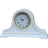 Co-t Mantel Clock w/ Westminster Chimes, Silent Quartz Movement, Battery Operated, Roman Numerals, Automatic Night Shut-Off in White | Wayfair