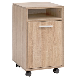 KADIMA DESIGN Rollcontainer Sonoma 33x60x38cm Schubladenschrank Büro, Schreibtischcontainer mit Tür & Ablage, Bürocontainer mit Rollen, Kleiner Image