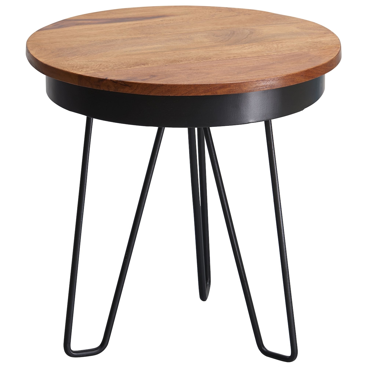 KADIMA DESIGN Beistelltisch 43x45x43 cm Sheesham Holz Couchtisch, Sofatisch Industrial Style Echtholz, Holztisch Image