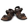 Sandale PANAMA JACK "Salton", Herren, Gr. 46, braun (dunkelbraun), Nappaleder, vintage, casual, Schuhe, Sommerschuh, Klettschuh, Outdoorsandale mit Softfußbett