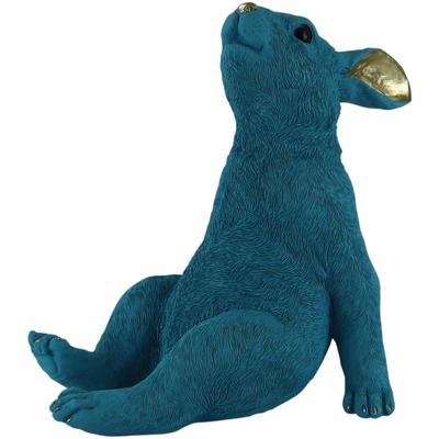 Dekofigur AM DESIGN "Hase "Sternengucker", blau, B:29,5cm H:26,3cm, Polyresin, Dekofiguren, handgefertigte Osterdekoration Image