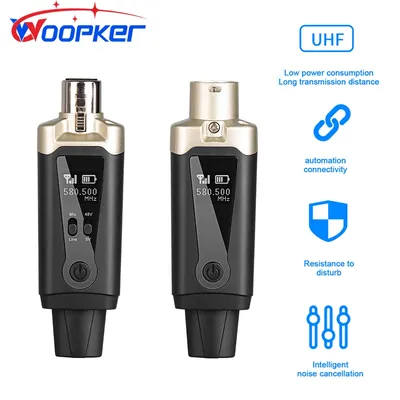 Woopker UHF Wireless Microphone System XLR Mikrofon Adapter Konverter Auto Sender Set Kondensator Dynamisches Mikrofon