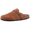 Clog MAN'S WORLD, Herren, Gr. 41, braun (cognac), Veloursleder, klassisch, Schuhe, Schlappen, Sommerschuh, Hausschuh mit vorgeformtem Fußbett