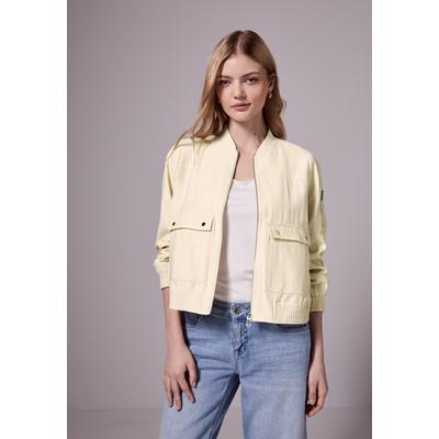 Blouson STREET ONE STUDIO, Damen, Gr. 40, mellow vanilla, Stoff, Obermaterial: 87% Viskose, 13% Polyester; Futter: 100% Polyester, unifarben, casual, normal kurz, Rundhals, Langarm elastischer Bund, Jacken, mit Elastiksaum Image