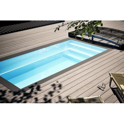 Mini Pool Infinity® Bay 2,25 x 3,75m - rechteckiger Überlauf Loungepool mit optionaler Poolüberdachung / elektrischem Rollo Image
