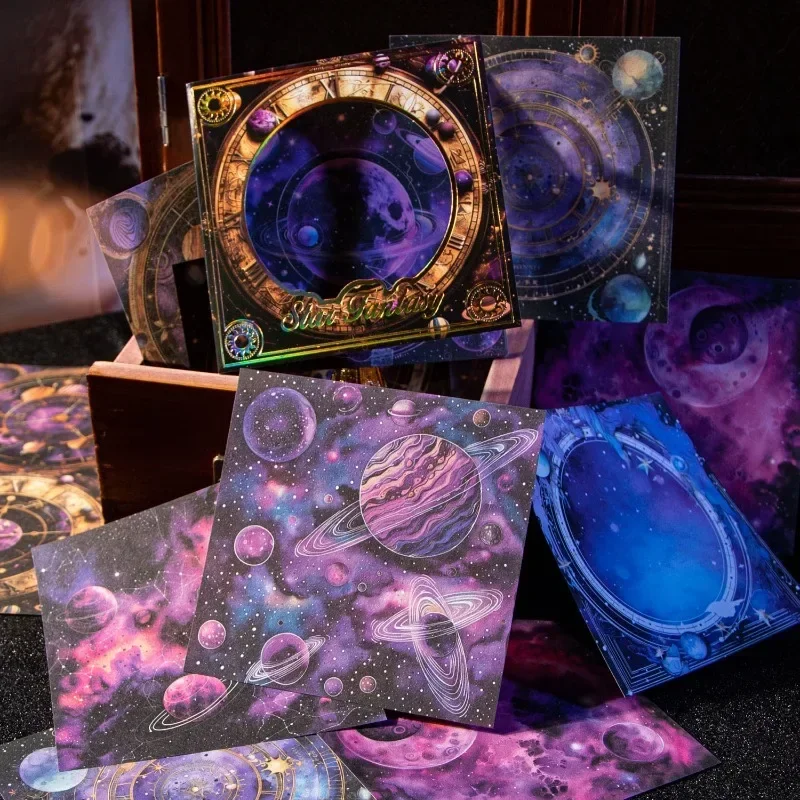 30 Stück Material Papier Stern Fantasy Basis Mondphase Notizbücher Hintergrund Dekoration Schreiben Handbuch Sammelalbum 130*110mm Image