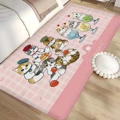 Funny Cat M-Mofusand Floor Mat Bathroom Mat Kids Room Bedroom Decoration Anti-Slip Doormat Living Room Bedside Area Rugs