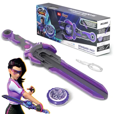 Infinity Nado 6 Power Pack - Spirit Wind Panda Upgraded Metal Spinning Top Gyro ,39cm Sword Launcher Kid Toy Birthday Gift