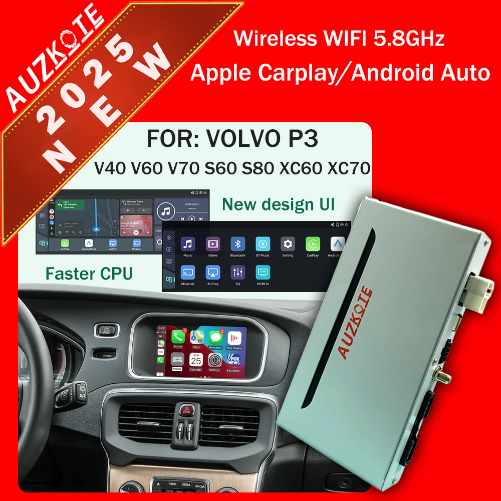 Drahtlose Apple Carplay Auto AI Box Android Auto Modul Für Volvo XC60 XC70 XC90 S60 S80 S90 V60 V70 V40 Spiegel Link Decoder Image