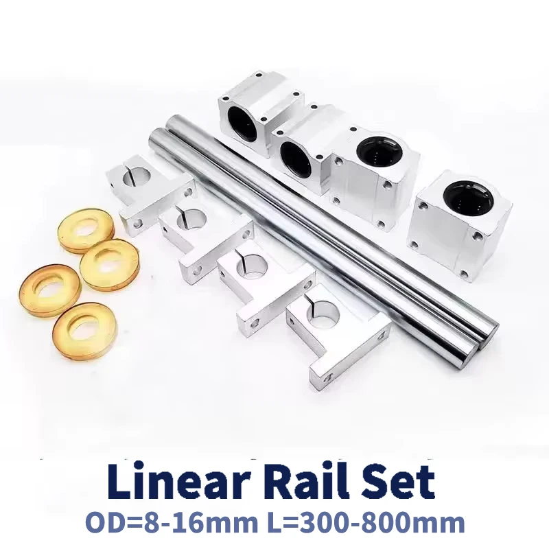 Optische Achse Linear schienen welle d10/12/16mm 800-10/12mm scs8/10/16uu Linear lager blöcke sk8/Lagers tütze elastische Unter leg scheibe Image