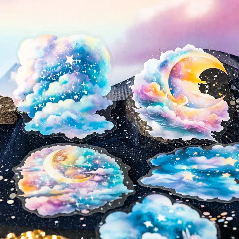 20 Stücke Handbuch Schreiben Pack Abend Mond Himmel Collage Landschaftsbau Große Größe Hintergrund Sammelalbum Aufkleber Dekorative 145*95mm Image