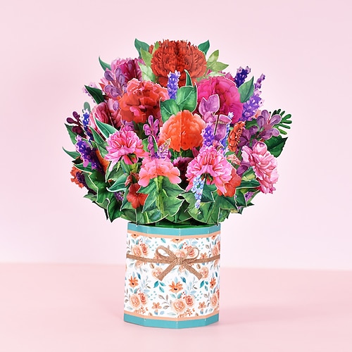 1 Stück Frohen Muttertag Pop-Up Karte Mit Notizkarte Und Umschlag Beste Mama Aller Zeiten 3D Grußkarte Blumen Schmetterlinge Pop-Up Box Karte Bestes Geschenk Für Mama Mutter Großmutter Tochter Image