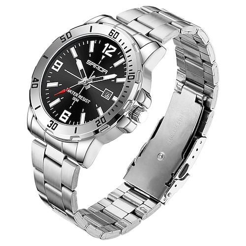 Sanda 3265 Herren Quarzuhr einfache und modische große Zifferblatt Nachtlicht wasserdicht Band Kalender Armbanduhr