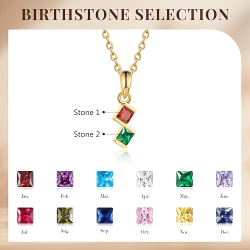 Personalisierte Geburtsstein-Halskette das beste Geschenk für Mama – Anhänger für Frauen perfekt für den Muttertag Valentinstag Weihnachten oder Geburtstage Image