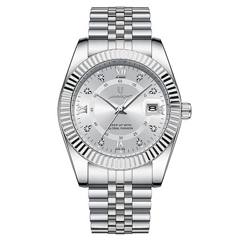 Herren Armbanduhr Wasserdicht Luminous Datum Männer Uhr Edelstahl Hochwertige Sport Herren Quarz Uhren