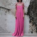 Damen kleid lang Cocktailkleid Modisch Festtage Tee-Party Ausgehen Regular Fit Glatt Ärmellos Rundhalsausschnitt Schwarz Gelb Blau Purpur Sommer