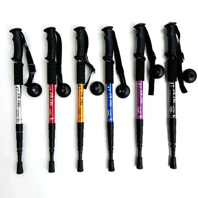 Aluminum Alloy Adjustable Height 52-110cm Hiking Poles for Outdoor Camping Mountain Climbing Travel