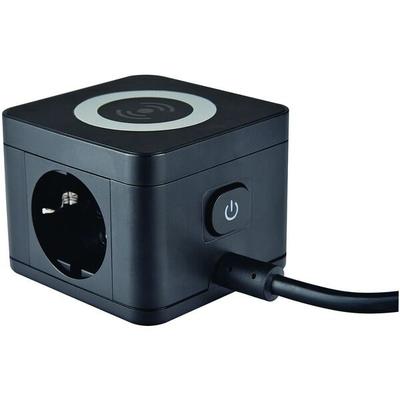 OTTO Office 2-fach Tischsteckdose »QI-Wireless Ladestation« schwarz schwarz, 15.5x6.8x12.5 cm