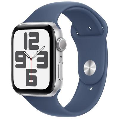 Apple Smartwatch Apple Watch SE 44 mm Aluminium Silber (GPS) Sportarmband M/L grün
