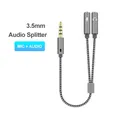 Splitter per cuffie Audio da 3,5 mm + microfono Splitter per cuffie stereo Audio Cavo jack a Y da 3,5 mm a 4 poli per PS4, cuffie da gioco per PC, Xbox One