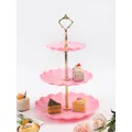 Piatto da frutta a doppio strato in stile nordico 1/2 pezzi Piatto da torta in plastica rosa Piatto da snack per feste di compleanno dell'hotel Piatto da dessert