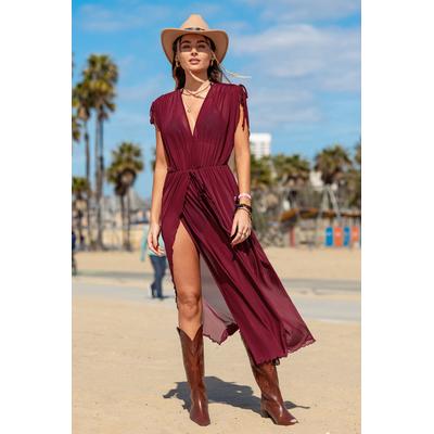 Girls Night Red Cover-Up Midi Dress