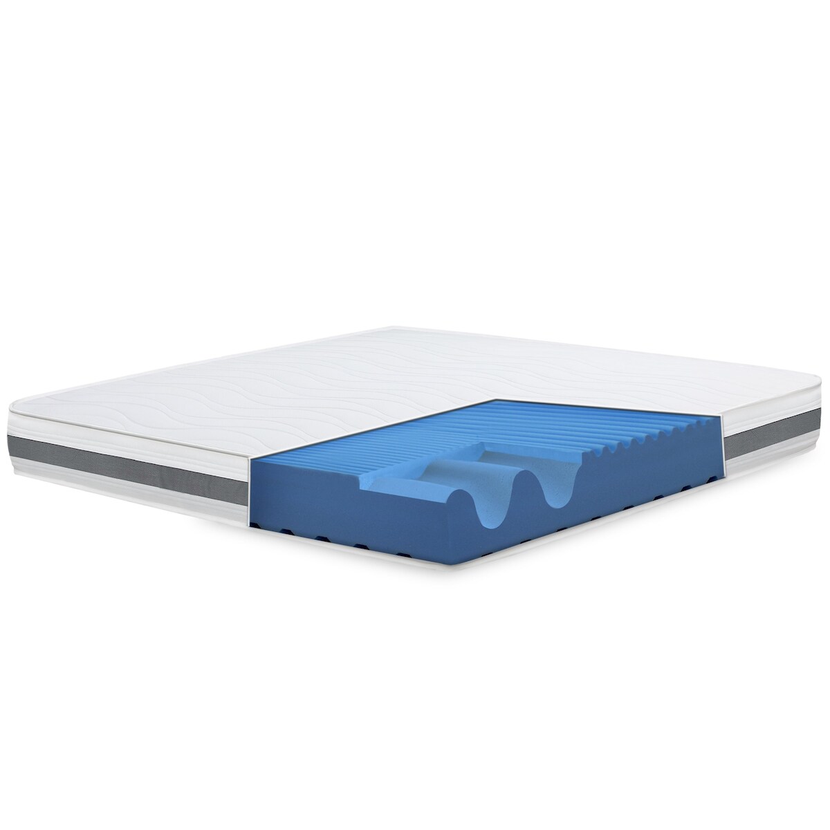 The White Stone Doppelmatratze King Size 180x210 Basic, Antibakteriell, Anti-Milben, Anti-Allergie.| Höhe 20 cm | Made in Italy Image