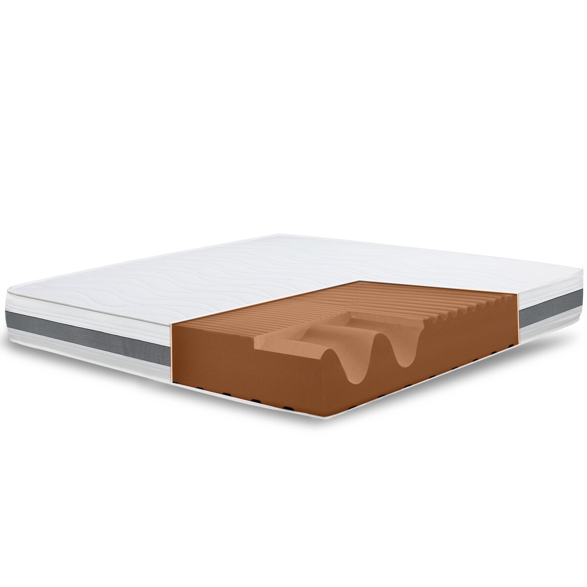 The White Stone Doppelmatratze King Size 220x240 Basic, Antibakteriell, Anti-Milben, Anti-Allergie.| Höhe 25 cm | Made in Italy Image