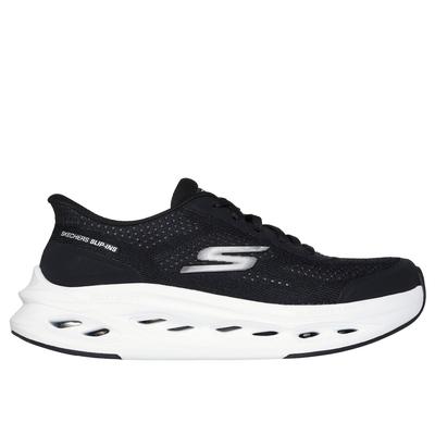 Skechers Women's Slip-ins: Max Cushioning Glide-Step - Hartford Hands Free Slip-ins Sneaker | Size 6.5 | Black/White | Textile/Synthetic | Vegan | Machine Washable