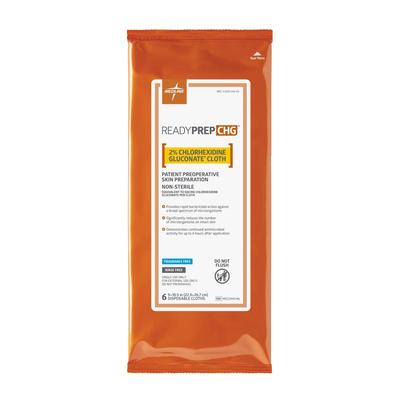 Medline ReadyPrep 2% Chlorhexidine Gluconate (CHG) Preoperative Cloths, 6 Cloths / Pack, 32 Packs / Case, 32/CS (MSC099CHG)
