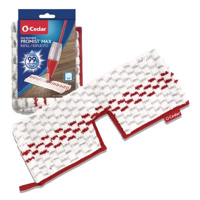 O-Cedar ProMist MAX Refill, Microfiber, Custom Size for ProMist Mop System, Red/White/Gray, 4/Carton (FHD173579CT)