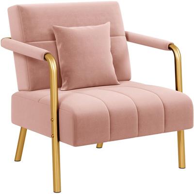 Loveseat gepolstertes Sofa mit Armlehnen & Beine Modernes Einzelsofa mit 2 Lumbalkissen für Image