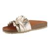 Pantolette VERBENAS "Rocio Roda", Damen, Gr. 38, gold (goldfarben), Leder, glänzend, klassisch, Schuhe, Sommerschuh, Strandschuh, Urlaubschuh, vorgeformtes Fußbett