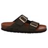 Pantolette ROHDE "Alba", Damen, Gr. 40, grün (dunkeloliv), Leder, klassisch, Schuhe, Keilabsatz, Sommerschuh, Hausschuh mit zwei Schnallenverschlüsse