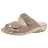 Pantolette WALDLÄUFER "GARDA", Damen, Gr. 7,5 (41), beige, Nubukleder, klassisch, Schuhe, Keilabsatz, Sommerschuh, Schlappen mit Schmuckapplikation, Weite G