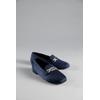 Loafer ANISTON SHOES, Damen, Gr. 42, blau (navy), Textil, Veloursleder, elegant, Schuhe, Slipper, Schlupfschuh, Flat, Schmuckspange - NEUE KOLLEKTION