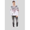 T-Shirt CIPO & BAXX "Sweatshirts", Herren, Gr. L, weiß, 95% Baumwolle;5% Elasthan, bedruckt, casual, regular fit, Langarm, Shirts, mit coolem Print